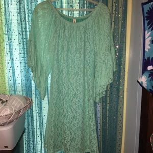 Mint colored lace dress